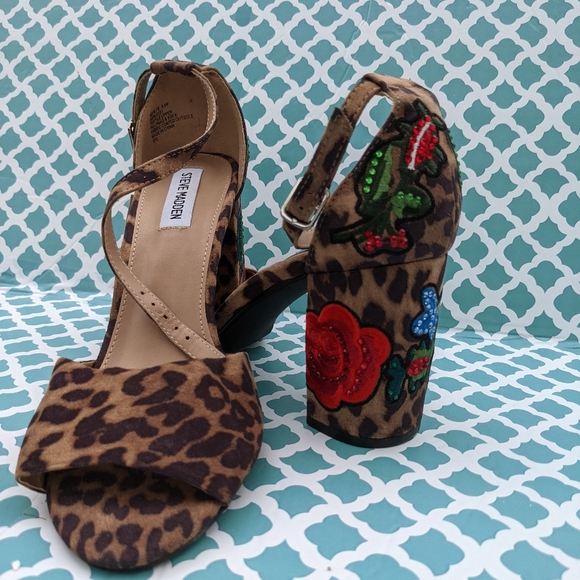 Steve Madden Womens INCA Open Toe Casual Ankle Strap, Leopard Multi, Size 9.5 - Picture 5 of 8
